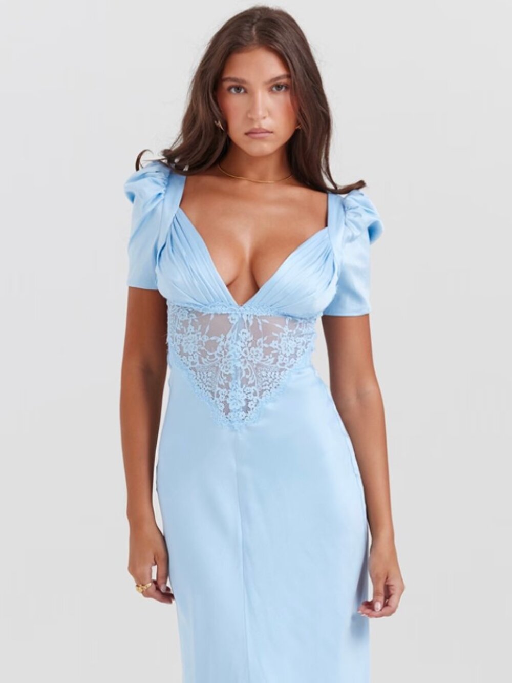 House of CB Blue Silk Dress